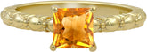 Natural Solitaire 1.05Cts Citrine Gold Plated Sterling Silver Ring, Yellow Stone November Birthstone Jewelry Ring for Women